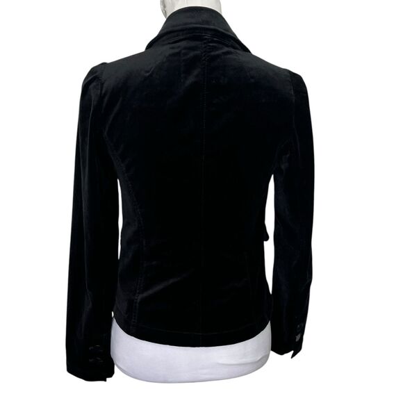 Anthropologie Black Velvet One Button Blazer Women’s XXS - Picture 4 of 8